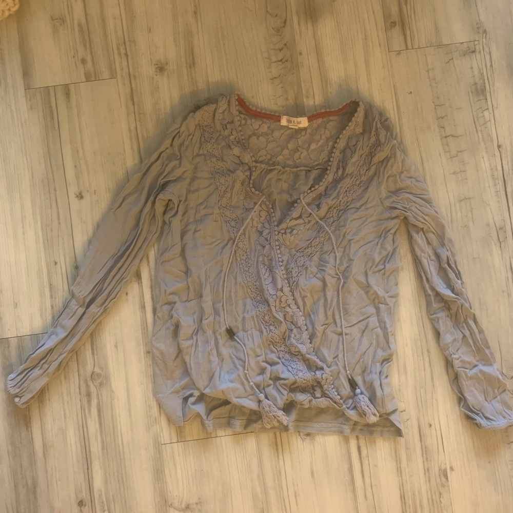 gray lace blouse